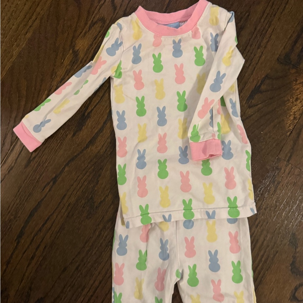 Charming Bunny Print Kids Pajama Set